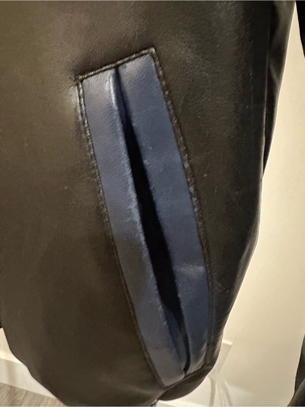 NFL Black, Navy & Cream Dallas Cowboys Faux Leather Bomber Jacket - Picture 9 of 16